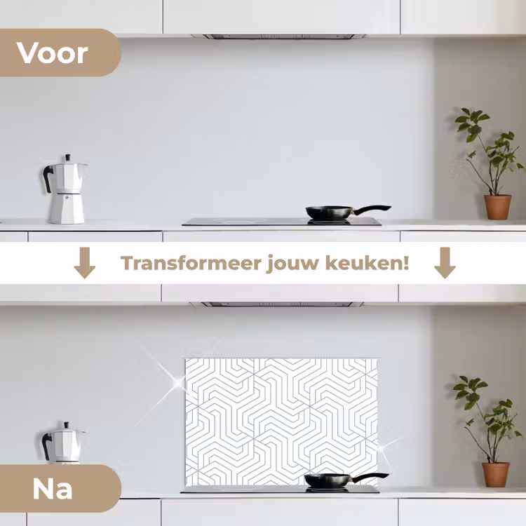 Geometrie - Lijn - Patroon keuken achterwand spatscherm klein 900 -voor_na_NL