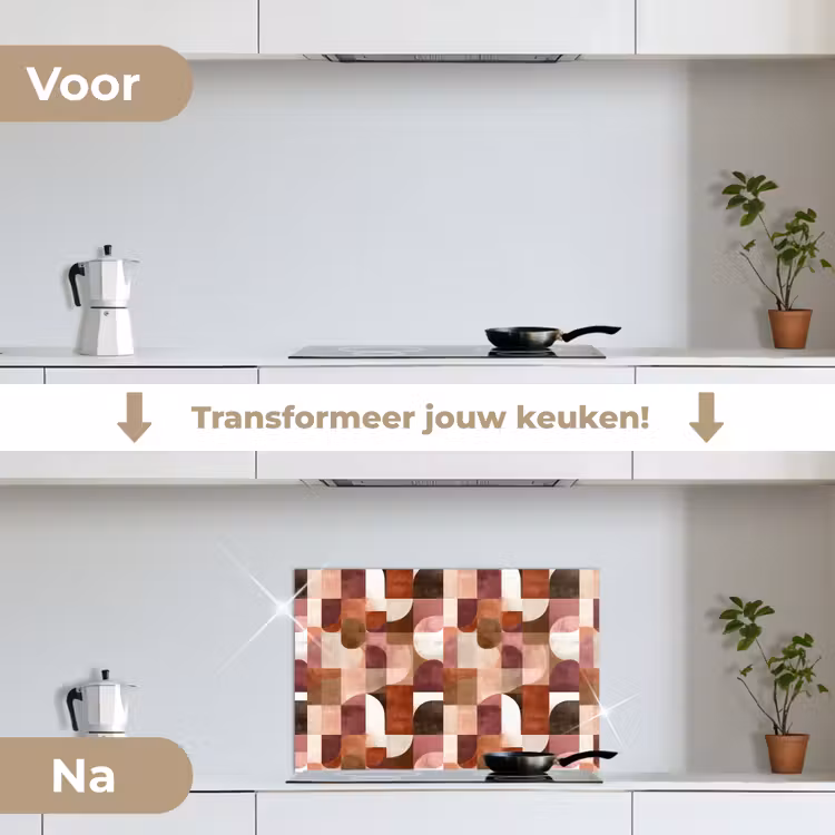 Geometrie - Modern - Retro keuken achterwand spatscherm klein 900 -voor_na_NL
