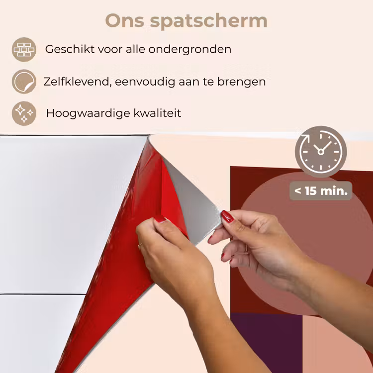 Geometrisch - Cirkels - Rood keuken achterwand spatscherm klein -spatscherm_NL