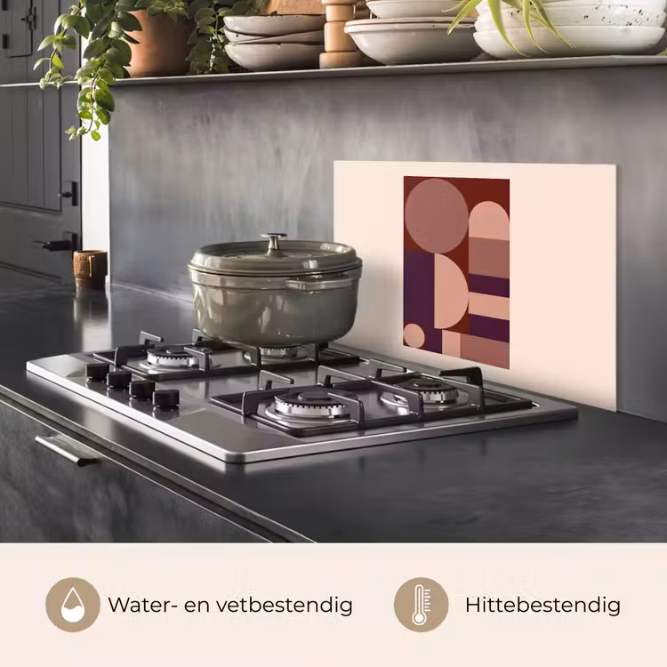 Geometrisch - Cirkels - Rood keuken achterwand spatscherm klein -usp_NL