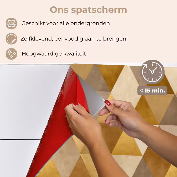 Geometrisch - Driehoek - Goud keuken achterwand spatscherm klein 900 -spatscherm_NL