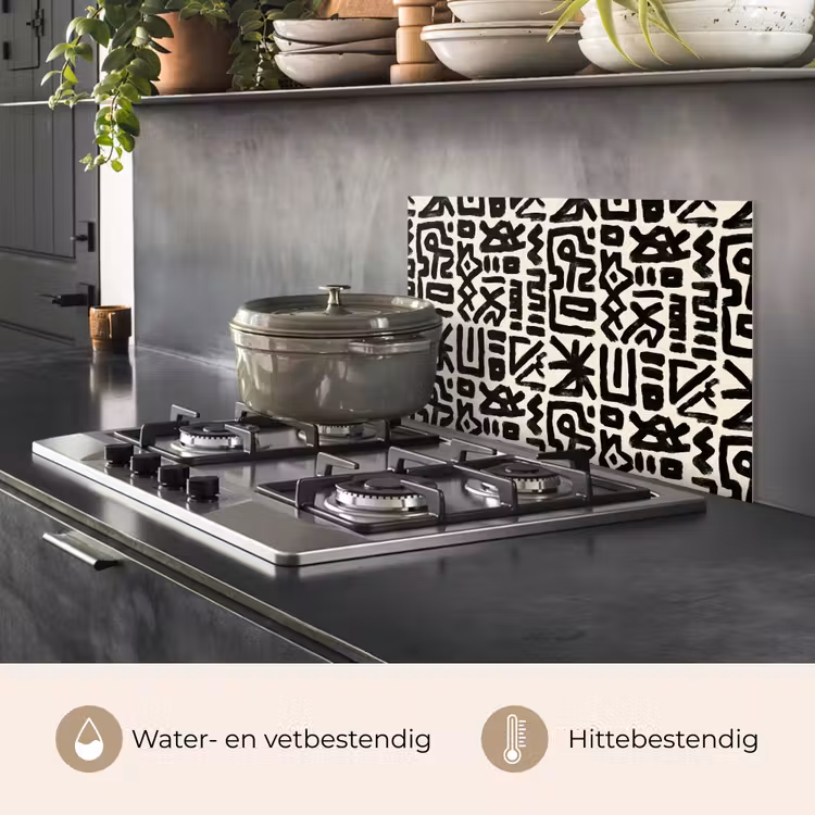 Geometrisch - Figuren - Zwart keuken achterwand spatscherm klein 900 -usp_NL