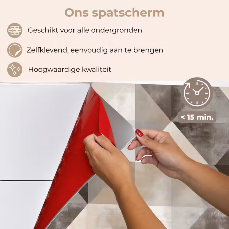 Geometrisch - Motief - Aardetinten keuken achterwand spatscherm klein 900 -spatscherm_NL