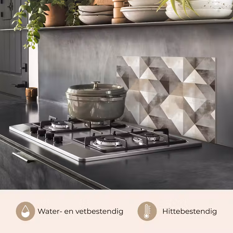 Geometrisch - Motief - Aardetinten keuken achterwand spatscherm klein 900 -usp_NL