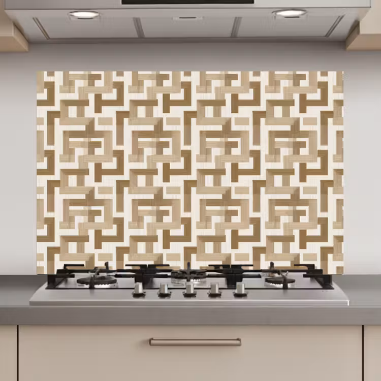 Geometrisch - Retro - Bruin keuken achterwand spatscherm klein 900 -3d_website