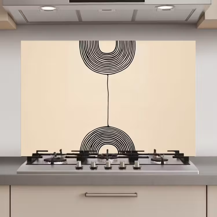 Geometrische bogen - Minimalistisch - Symmetrisch keuken achterwand spatscherm klein -3d_website