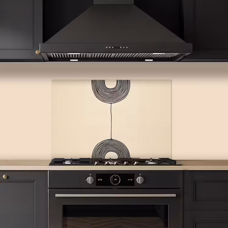 Geometrische bogen - Minimalistisch - Symmetrisch keuken achterwand spatscherm klein -sfeer1