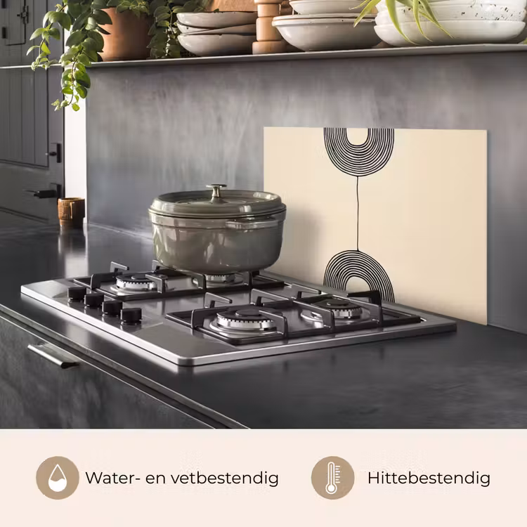 Geometrische bogen - Minimalistisch - Symmetrisch keuken achterwand spatscherm klein -usp_NL