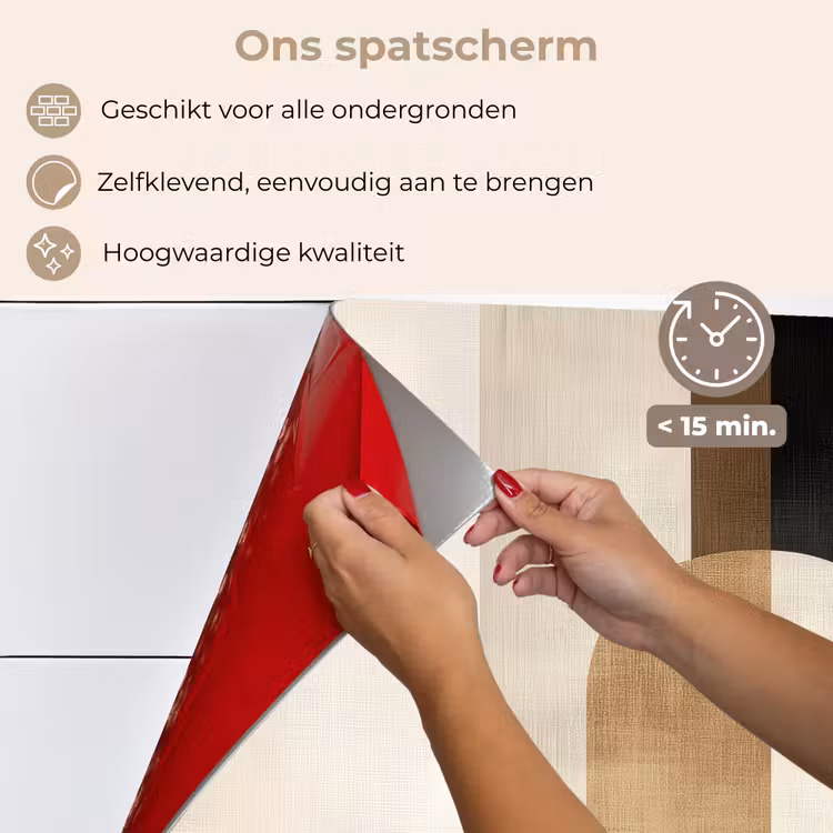 Geometrische - Vormen - Wit keuken achterwand spatscherm klein -spatscherm_NL