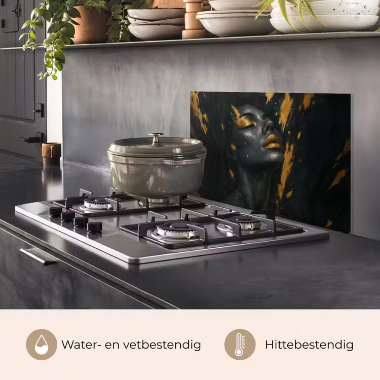 Gezicht - Vrouw - Verfspatten - Abstract keuken achterwand spatscherm klein -usp_NL