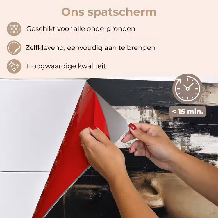 Gezicht - Vrouw - Zwart - Abstract keuken achterwand spatscherm klein -spatscherm_NL
