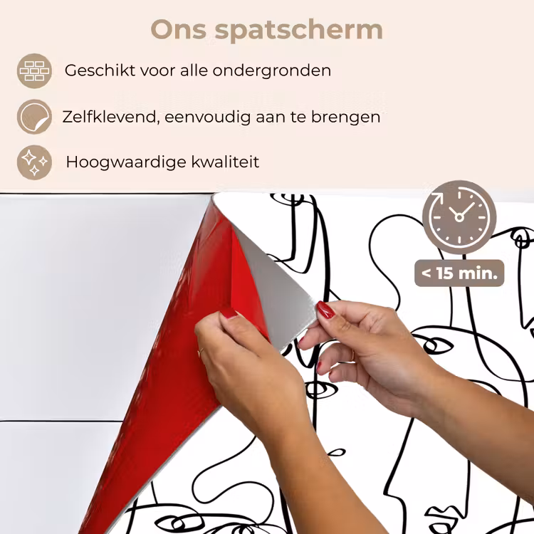 Gezichten - Abstract - Contourlijnen keuken achterwand spatscherm klein 900 -spatscherm_NL
