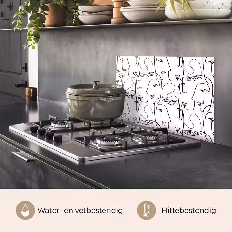 Gezichten - Abstract - Contourlijnen keuken achterwand spatscherm klein 900 -usp_NL