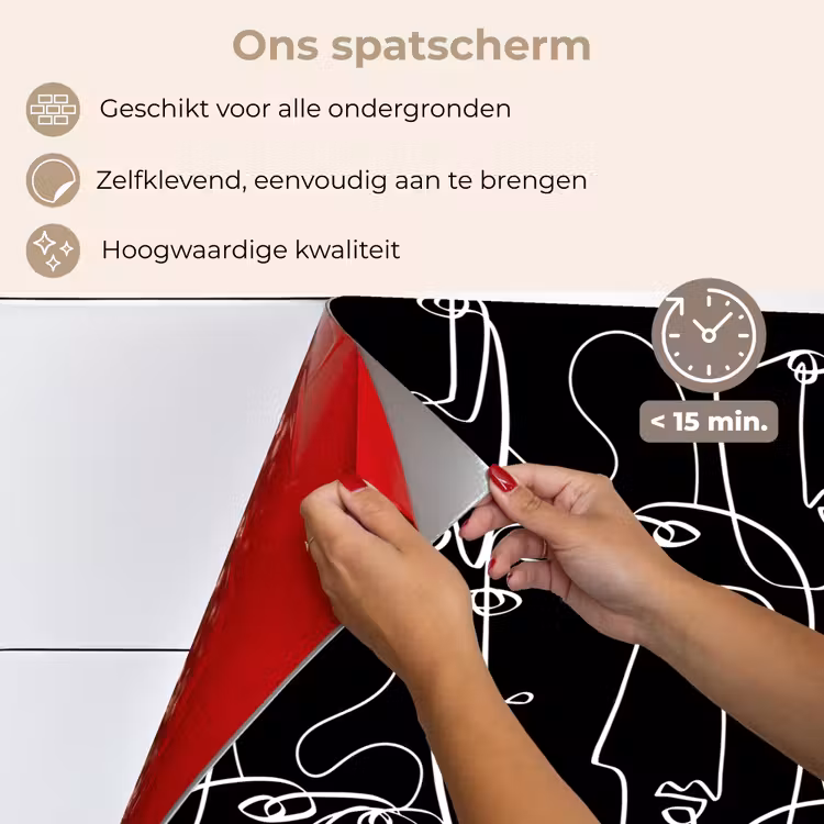 Gezichten - Gestileerd - Vloeiend keuken achterwand spatscherm klein 900 -spatscherm_NL