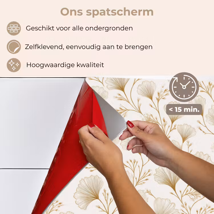 Ginkgo - Takken - Goud keuken achterwand spatscherm klein 900 -spatscherm_NL