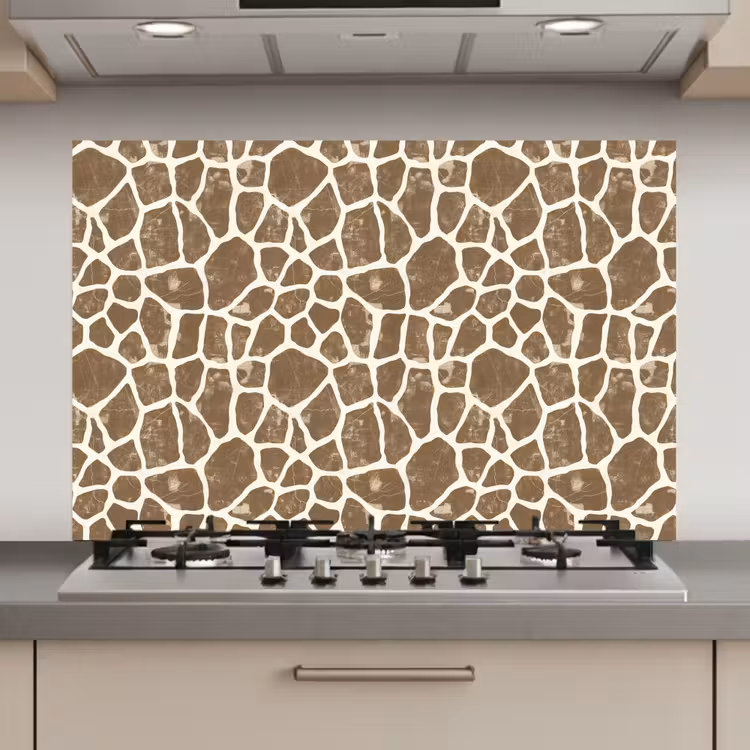 Giraf - Klassiek - Bruin keuken achterwand spatscherm klein 900 -3d_website