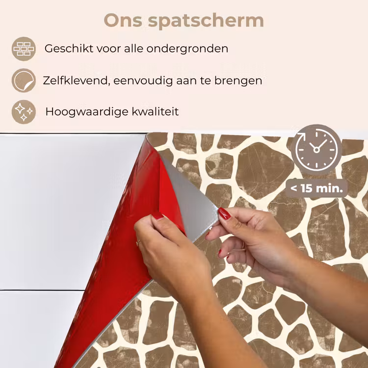 Giraf - Klassiek - Bruin keuken achterwand spatscherm klein 900 -spatscherm_NL