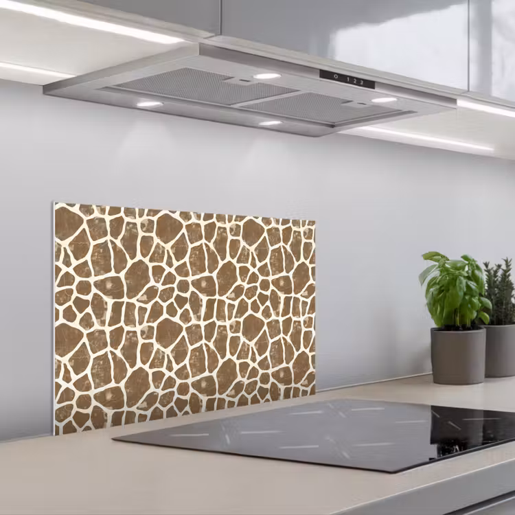 Giraf - Klassiek - Bruin keuken achterwand spatscherm klein 900 -3d_schuin