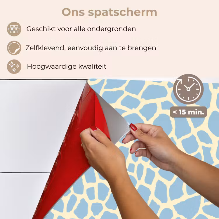 Giraf - Modern - Blauw keuken achterwand spatscherm klein 900 -spatscherm_NL