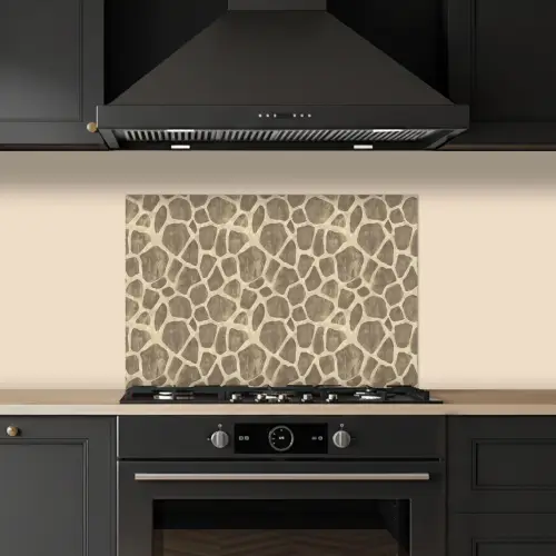 Giraf - Patroon - Beige - Bruin keuken achterwand spatscherm klein 900 -sfeer1
