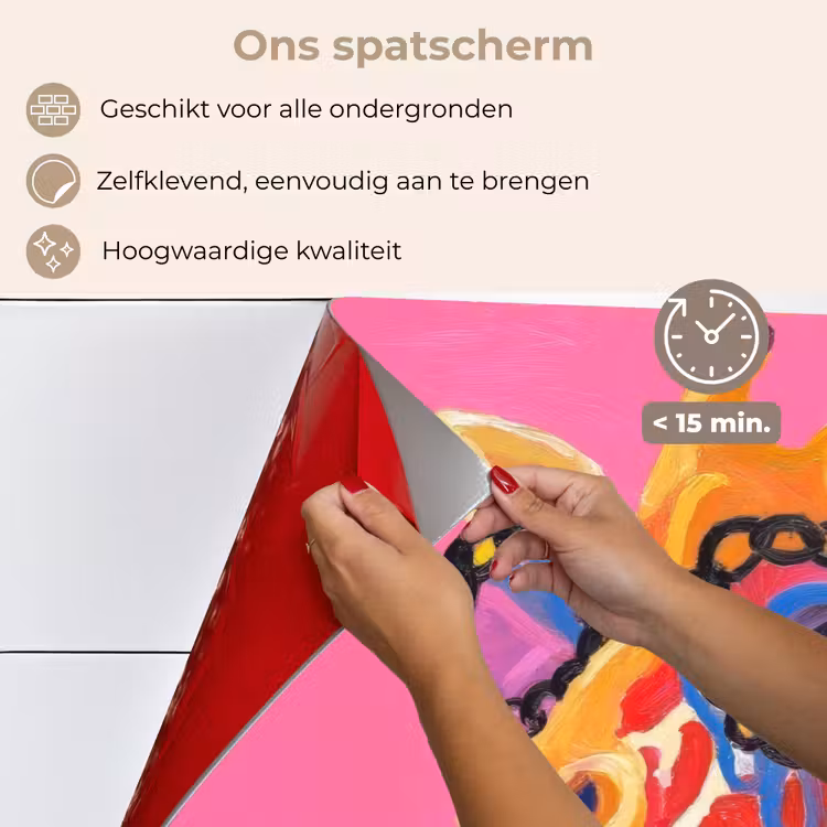 Giraf - Roze - Bril - Sjaal keuken achterwand spatscherm klein -spatscherm_NL