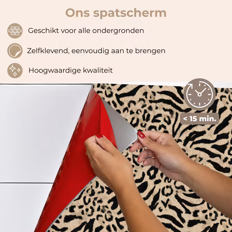 Giraf - Zebra - Motief - Bruin keuken achterwand spatscherm klein 900 -spatscherm_NL