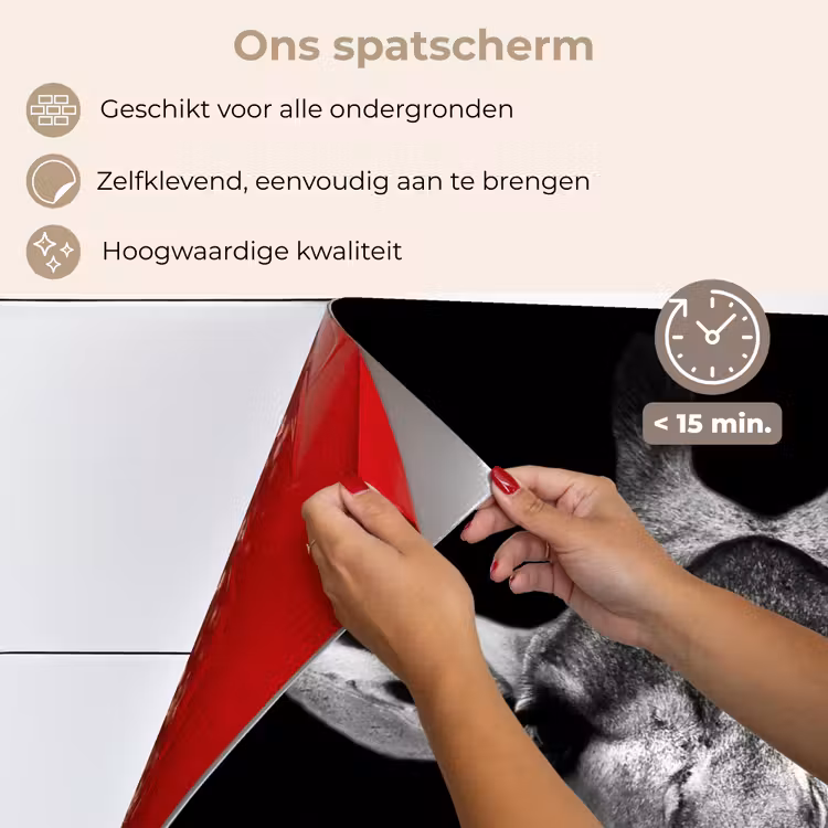 Giraffe - Portret - Dieren - Zwart - Wit keuken achterwand spatscherm klein -spatscherm_NL