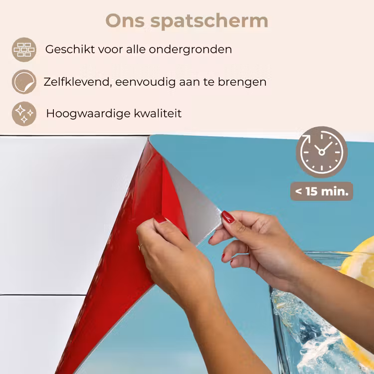 Glas - ijsblokjes - Citroen keuken achterwand spatscherm klein -spatscherm_NL