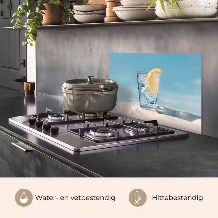 Glas - ijsblokjes - Citroen keuken achterwand spatscherm klein -usp_NL