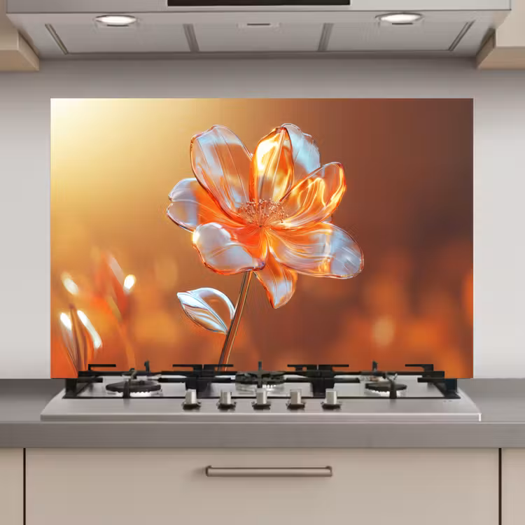 Glazen - Bloem - Zonlicht keuken achterwand spatscherm klein -3d_website