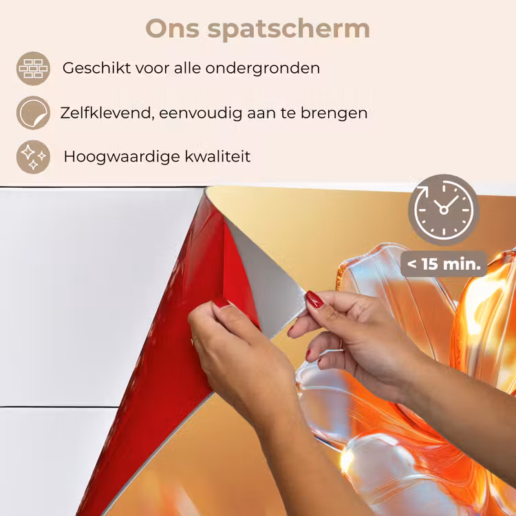 Glazen - Bloem - Zonlicht keuken achterwand spatscherm klein -spatscherm_NL