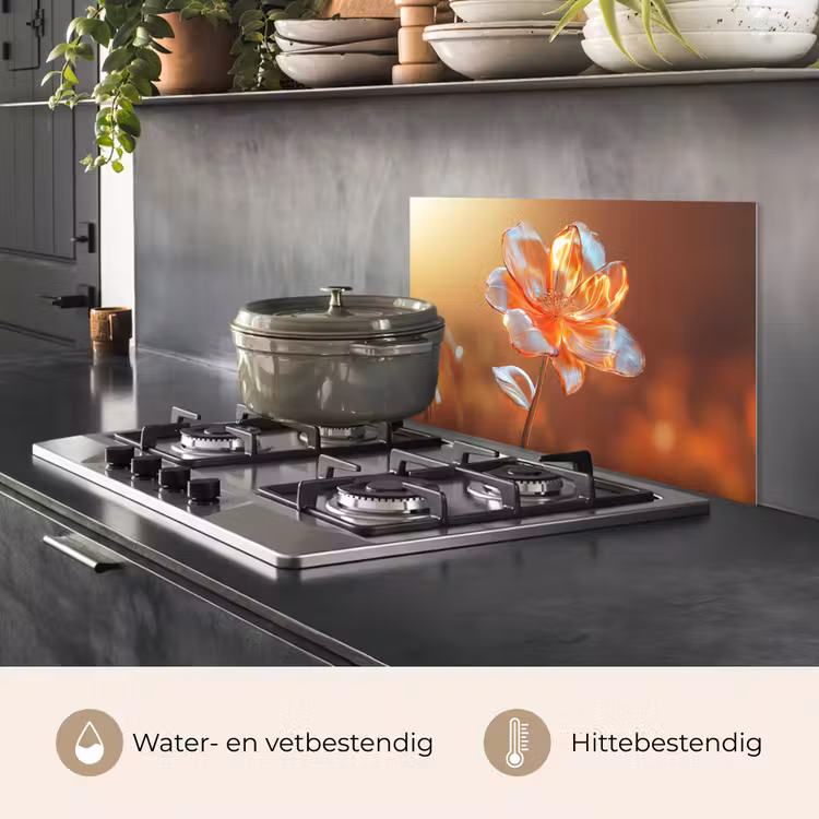 Glazen - Bloem - Zonlicht keuken achterwand spatscherm klein -usp_NL
