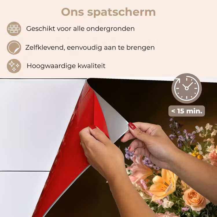 Glazen - Bloemen - Boeket - Kleuren keuken achterwand spatscherm klein -spatscherm_NL
