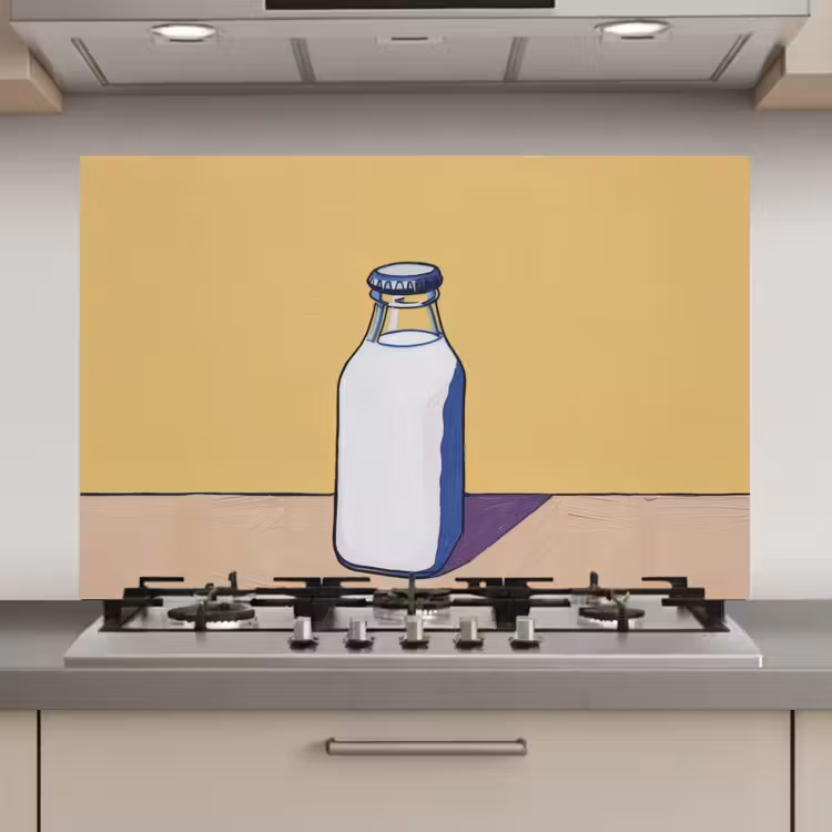 Glazen - Fles - Illustratie - Melk keuken achterwand spatscherm klein -3d_website