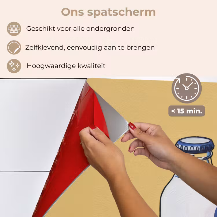 Glazen - Fles - Illustratie - Melk keuken achterwand spatscherm klein -spatscherm_NL