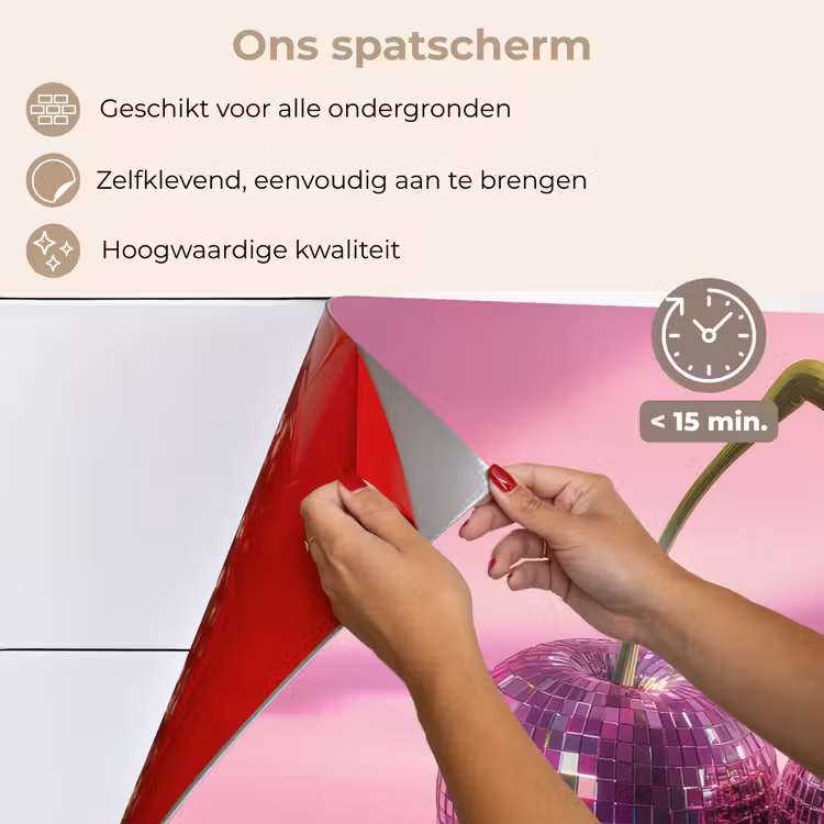 Glitter - Discobol - Roze - Kersen keuken achterwand spatscherm klein -spatscherm_NL