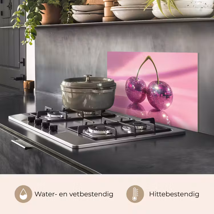 Glitter - Discobol - Roze - Kersen keuken achterwand spatscherm klein -usp_NL