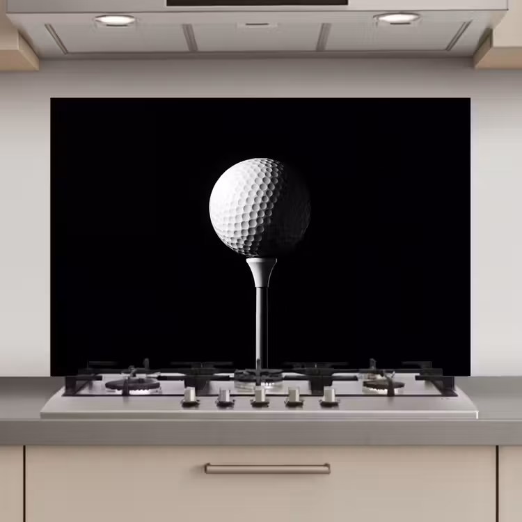 Golfbal - Minimalistisch - Wit keuken achterwand spatscherm klein -3d_website
