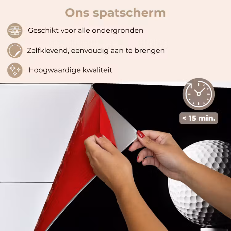 Golfbal - Minimalistisch - Wit keuken achterwand spatscherm klein -spatscherm_NL