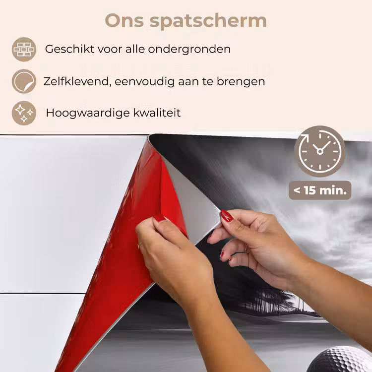 Golfbal - Wazig - Zwart keuken achterwand spatscherm klein -spatscherm_NL