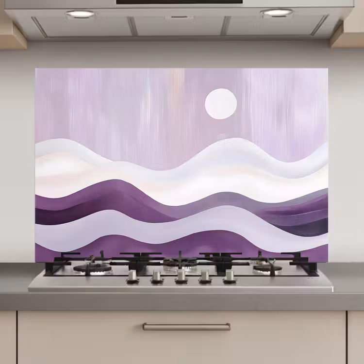 Golven - Heuvels - Abstract - Paars keuken achterwand spatscherm klein -3d_website