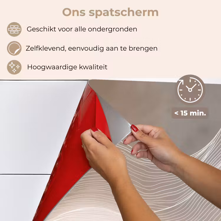 Golvende lijnen - Luchtstromen - Harmonieus keuken achterwand spatscherm klein -spatscherm_NL