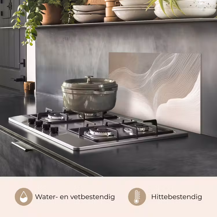 Golvende lijnen - Luchtstromen - Harmonieus keuken achterwand spatscherm klein -usp_NL