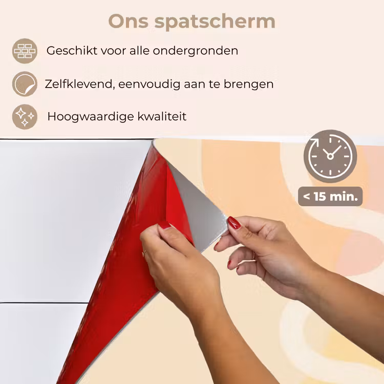 Golvende vormen - Abstract - pastel keuken achterwand spatscherm klein -spatscherm_NL