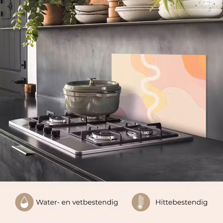 Golvende vormen - Abstract - pastel keuken achterwand spatscherm klein -usp_NL