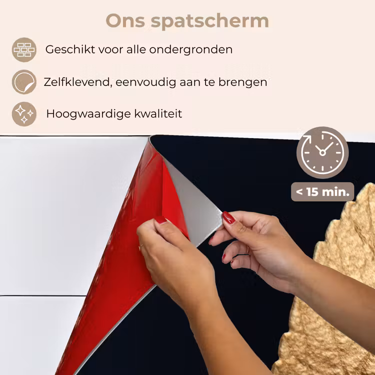 Goud - Bladeren - Zwart - Planten - Luxe - Natuur keuken achterwand spatscherm klein -spatscherm_NL