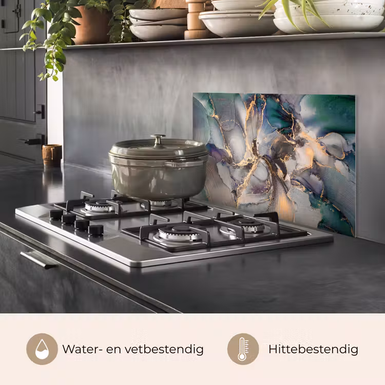 Goud - Blauw - Marmer keuken achterwand spatscherm klein -usp_NL
