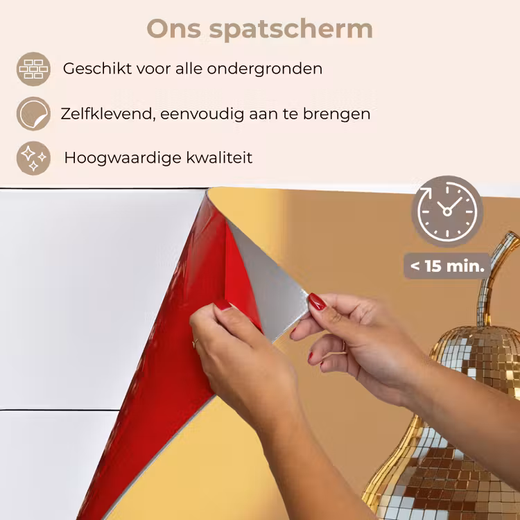 Goud - Disco - Glitter - Peer keuken achterwand spatscherm klein -spatscherm_NL