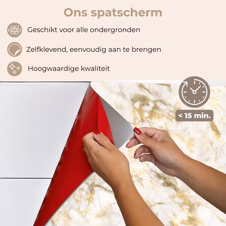 Goud - Licht - Nerf - Marmer keuken achterwand spatscherm klein 900 -spatscherm_NL