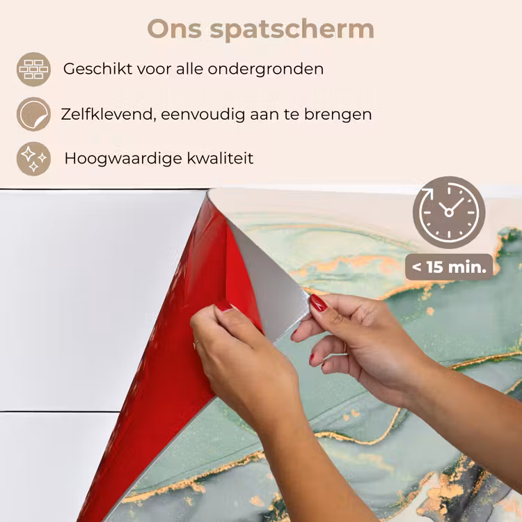 Goud - Marmer - Groen - luxe - Glitter - Marmerlook keuken achterwand spatscherm klein -spatscherm_NL